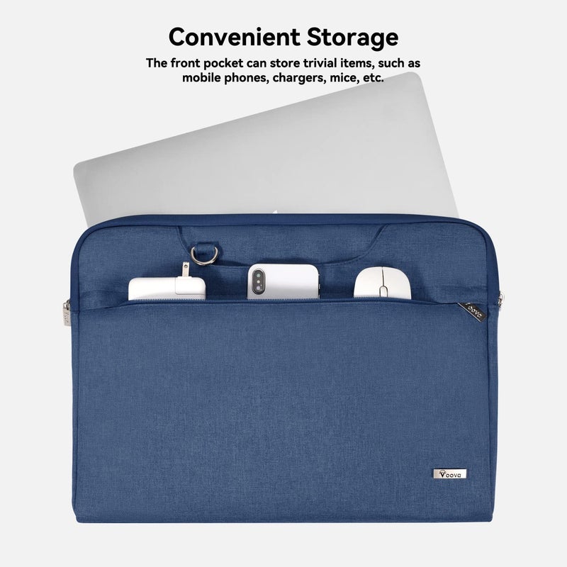 Voova Laptop Bag 15.6 Inch, Waterproof Computer Sleeve Carrying Case with Shoulder Straps & Handle Compatible with Macbook Air 15 M2/M3/M4, MacBook Pro 15/16, 15-16 Inch Hp Dell Lenovo Asus, Blue - Image 2